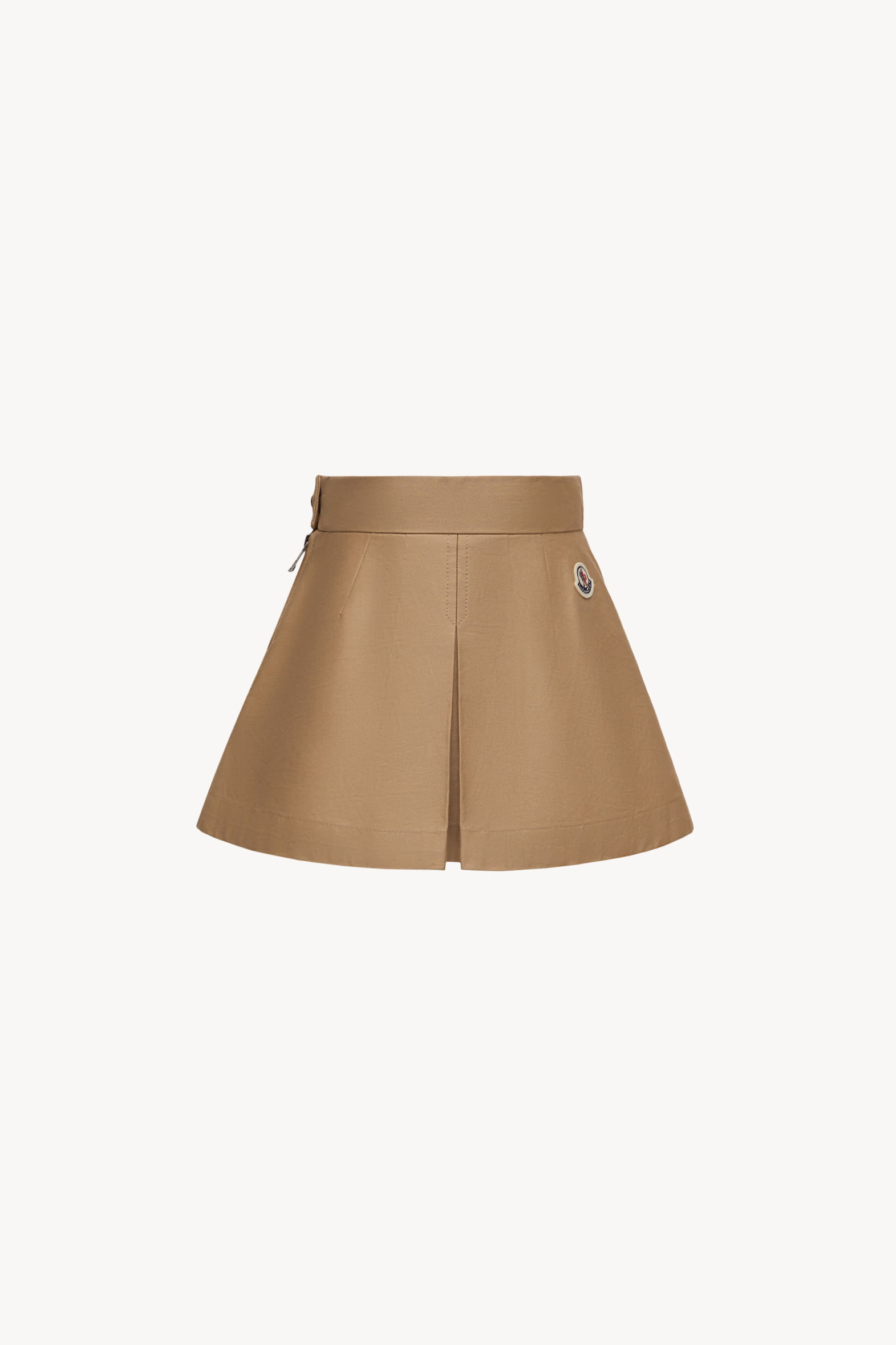 Pleated Cotton Gabardine Skirt Girl Beige Moncler 0